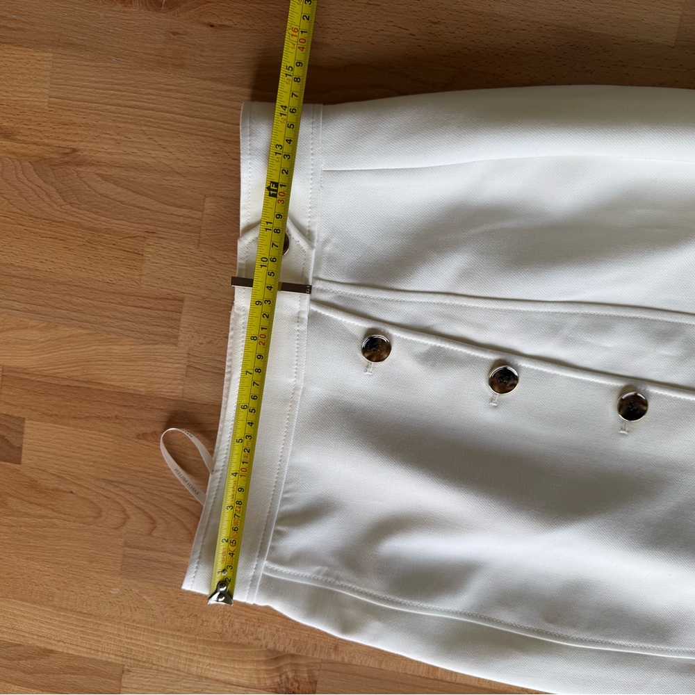 Karen Millen White Button-Front Pencil Skirt Size 6 - Picture 5 of 7